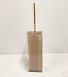 Porta escova sanitária em resina cristal cappuccino com dourado