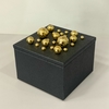 Caixa Decorativa preta p com bolas douradas
