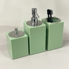 Kit de banheiro 3 peças resina em Verde Celadon com cromado