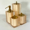 Kit de banheiro 4 peças em resina cristal champagne com dourado - comprar online