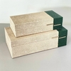 Caixas organizadoras couro sintético creme e verde escuro 2 peças