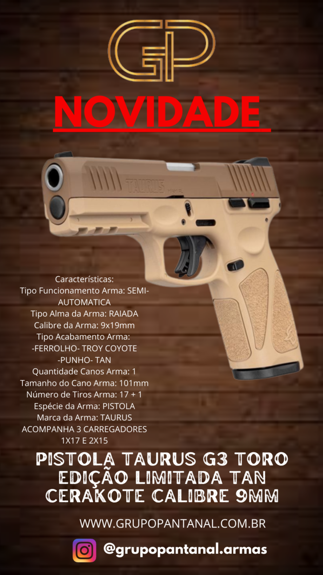 Pistola G3C TORO 9mm - Az de Espadas