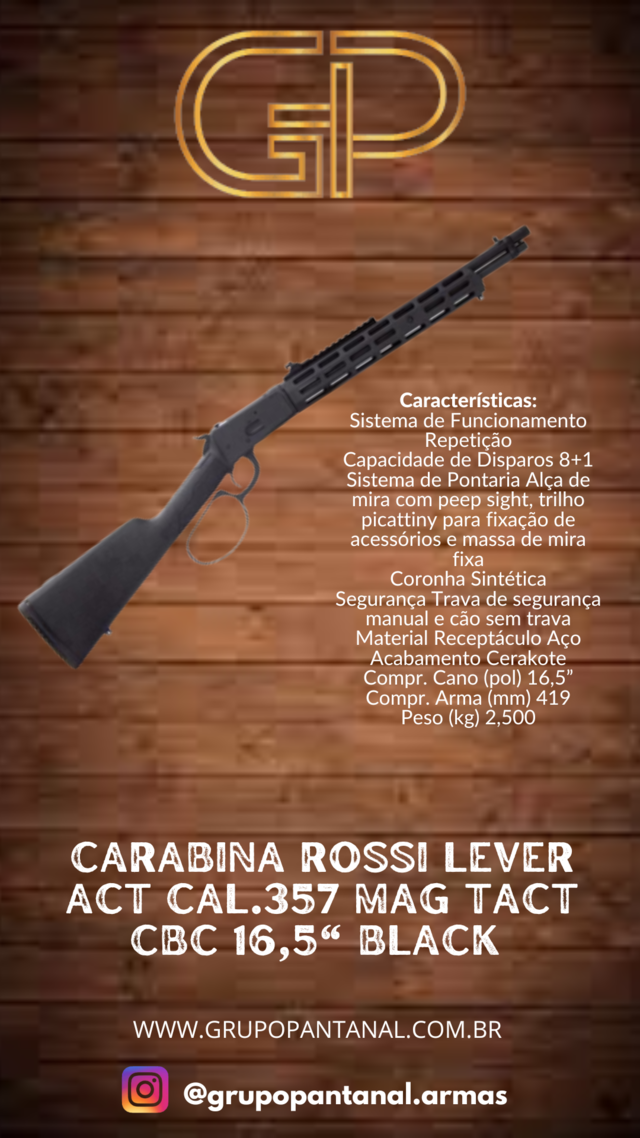 CARABINA ROSSI LEVER ACT CAL.357 MAG TACT CBC 16,5 BLACK (10028481)