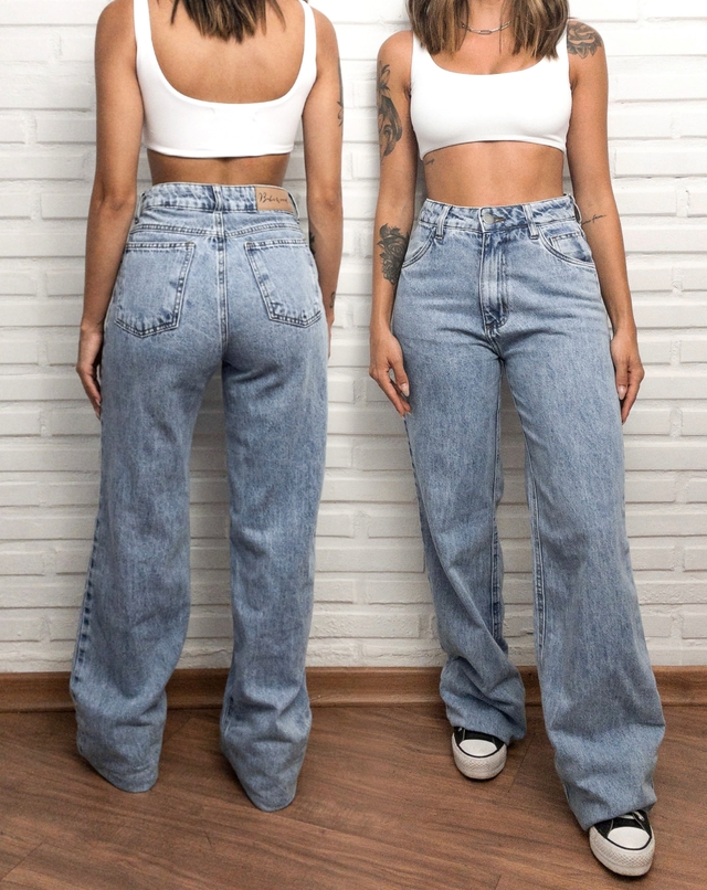 Calça Wide Leg Jeans Clara