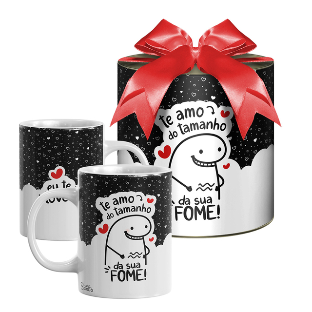 Almofadinha + Caneca Presente dia dos Namorados Esposa Flork Palito Meme