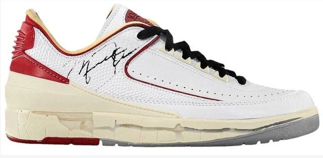 T NIS NIKE AIR JORDAN 2 RETRO LOW X OFF WHITE WHITE VARSITY RED