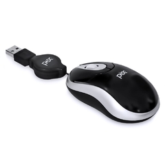 MOUSE USB MINI RETRATIL PRETO 1810 (PISC)