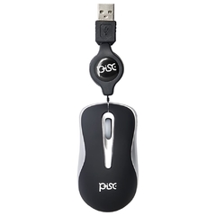 MOUSE USB MINI RETRATIL PRETO 1811 (PISC)