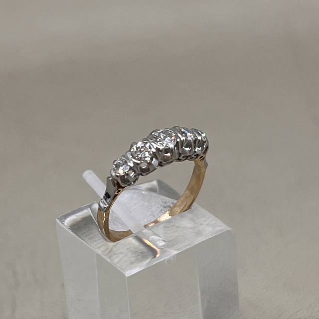 Anillo Antiguo Cintillo oro 18k Platino Diamantes brillantes 3 2g Compromiso