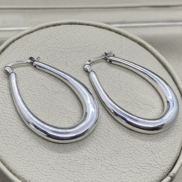 Aros Argollas Plata 925 grandes Ovales