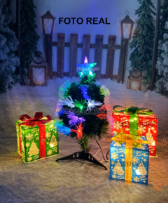 Arvore De Natal Fibra 45cm Pisca Pisca Led Rgb Ponta Estrela - comprar online