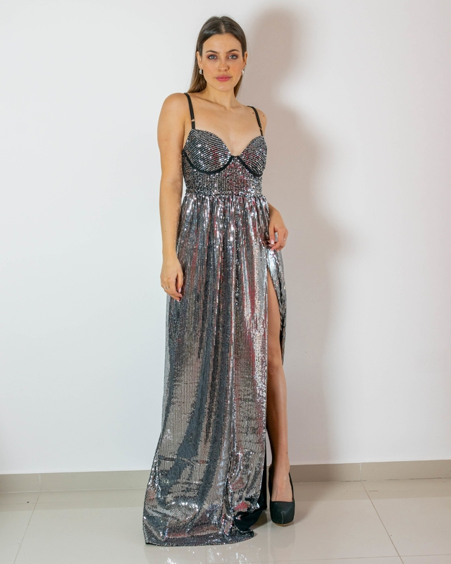 VESTIDO CORSET LARGO ESPALDA ALTA LL013
