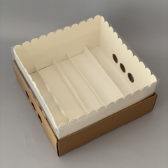 Pack x 6 u DRIP 12 + DIVISIONES PLEGABLES (25x25x 12 cm) CAJA DEGUSTACION / DESAYUNOS / PETIT FOURS en internet