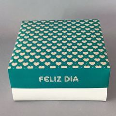 Pack x 6 u FELIZ 05 - OPEN 12 CORAZONES ACQUA - FELIZ DIA (25x25x12 cm) CAJA SORPRESA en internet