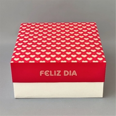 Pack x 6 u FELIZ 06 - OPEN 12 CORAZONES FUXIA - FELIZ DIA (25x25x12 cm) CAJA SORPRESA en internet