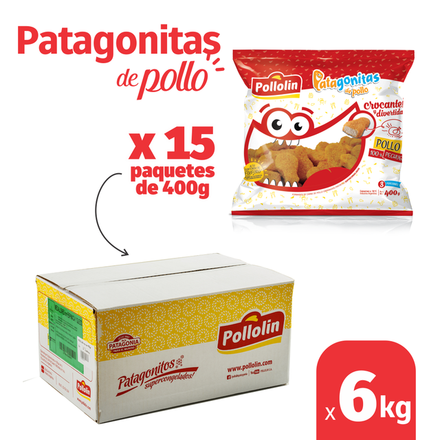 Patagonitas de Pollo | Caja x 15 paquetes de 400 g | x 6 kg