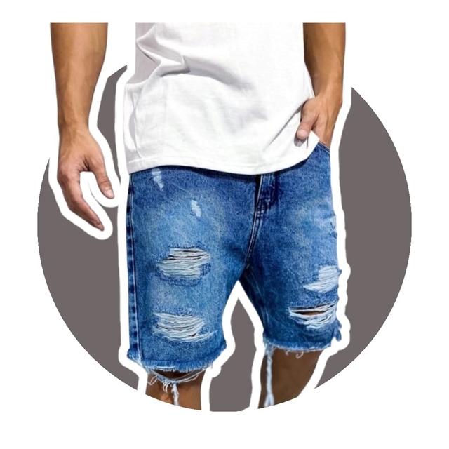 Bermudas de jean rotas hot sale