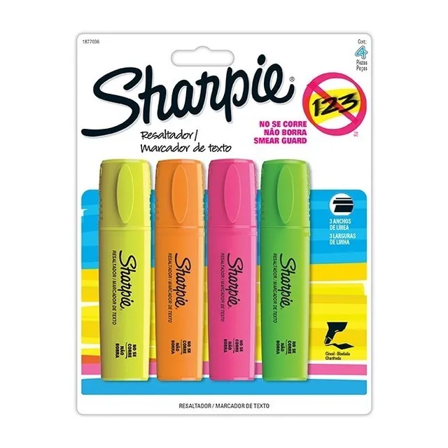 Resaltadores Sharpie Blade blister x 4