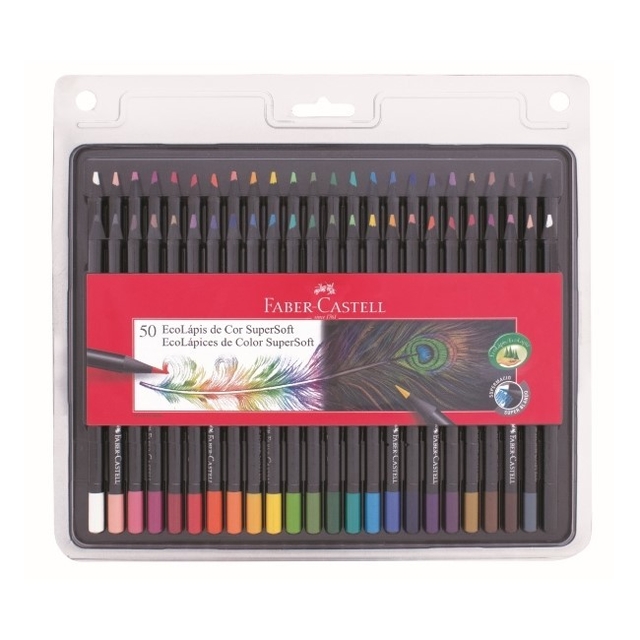 Lápices de colores Faber-Castell Supersoft estuche x 50
