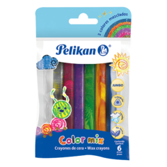 CRAYON PELIKAN JUMBO x 6 COL. COLOR MIX