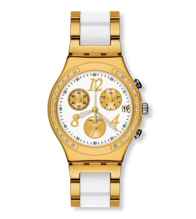 Reloj Swatch de mujer con malla de acero y ceramica