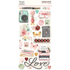 Simple Stories - Coleção Simple Vintage Love Story - Adesivos chipboards