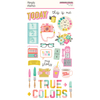 Simple Stories - Coleção True Colors - Adesivos chipboards