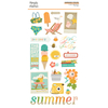 Simple Stories - Coleção Summer Snapshots - Adesivos chipboards