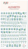 Juju Scrapbook - Cartela de Adesivos Puffy - Modelo Alfabeto Azul & Verde