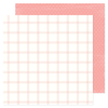 American Crafts - Coleção Hello Little Girl - Papel para Scrapbook - Pink Plaid 34030027