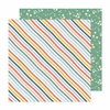 Pebbles - Coleção Sunny Bloom - Papel para Scrapbook - Stripes 34030106