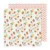Pebbles - Coleção Sunny Bloom - Papel para Scrapbook -Strawberry 34030113