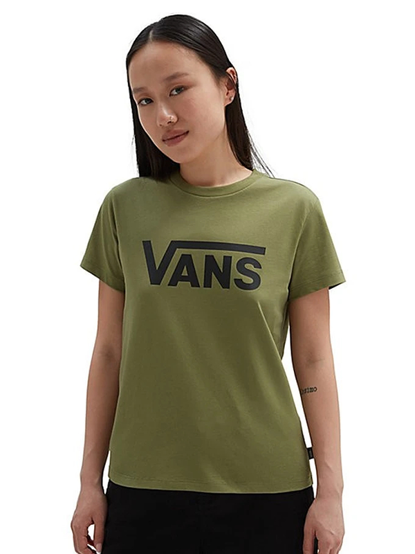 Camiseta Feminina Vans Flying V Crew Ss Loden Verde