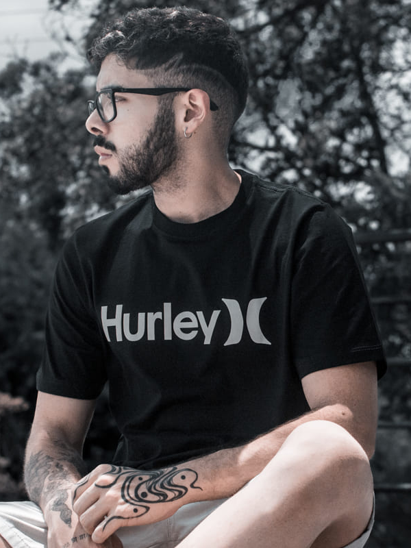 Camiseta Hurley Silk O&O Preto Gelo
