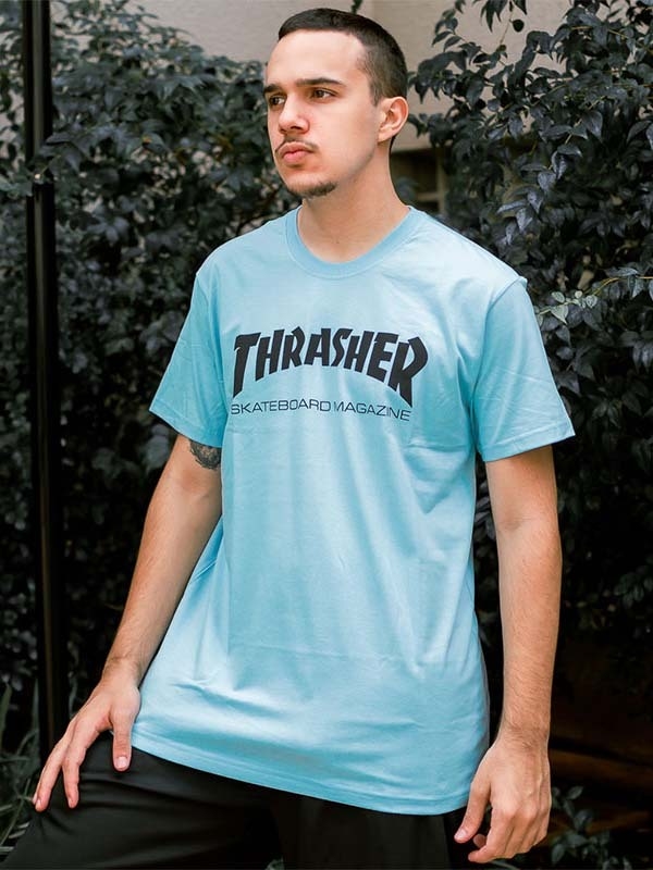 Camiseta Thrasher Skate Mag Azul Claro