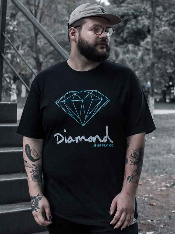 Camiseta Plus Size Diamond Og Sign Tee Preta Tiffany
