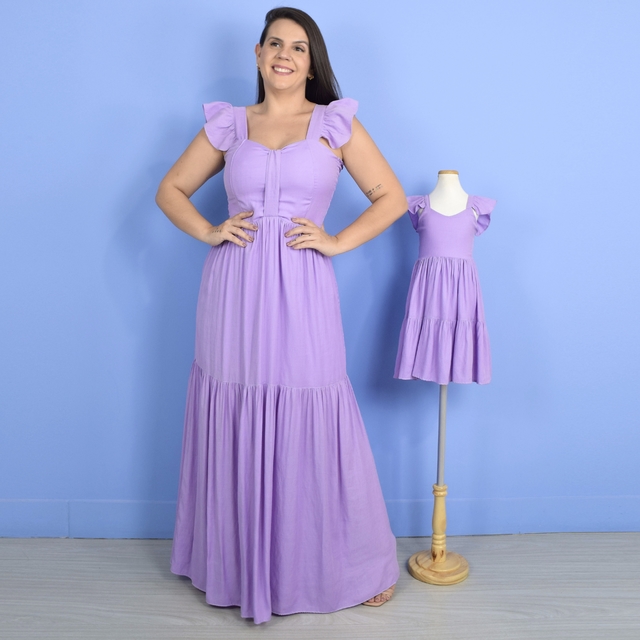 Vestido Princesa Mãe e Filha Lilas