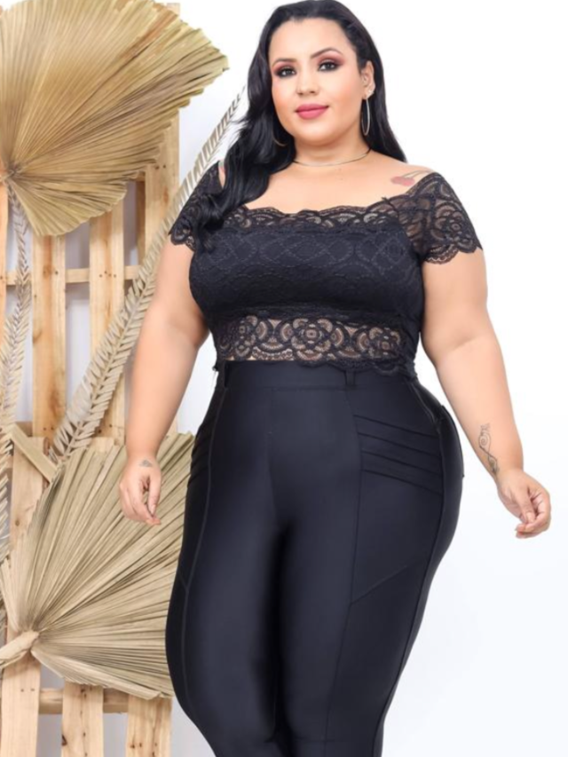 Body ombro a ombro plus size transparência