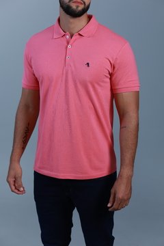 Camisa Polo Básica Piquet Rosa 0010