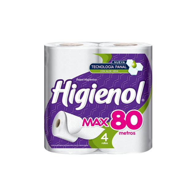 HIGIENOL MAX Papel higiénico panal 4u.x100mt. oferta en Supermayorista Vital