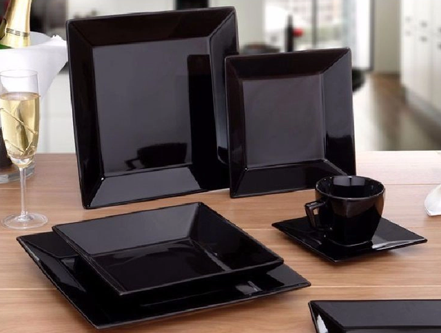 Plato porcelana negro new arrivals