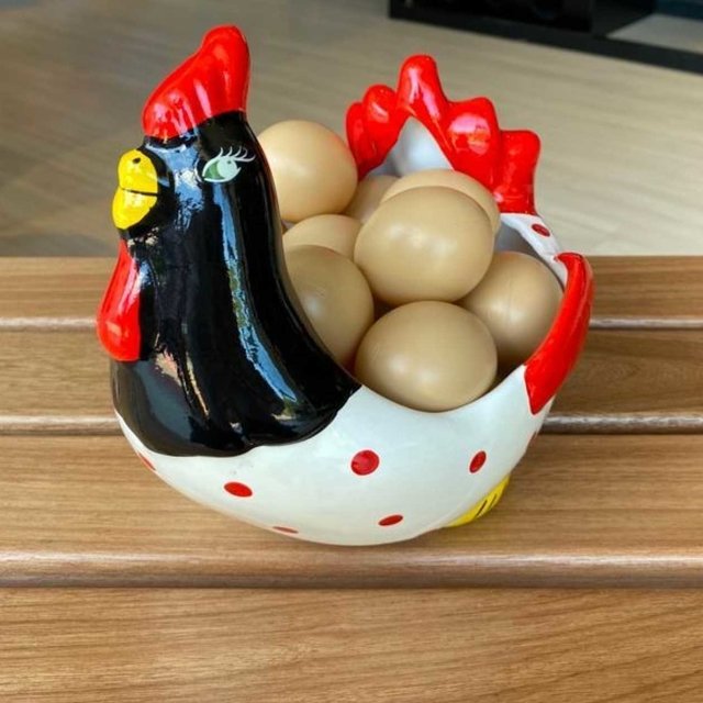 Galinha Porta Ovo Cerâmica Centro de Mesa Decorativa