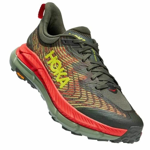 T nis Hoka One One Mafate Speed 4 Verde Laranja Masculino
