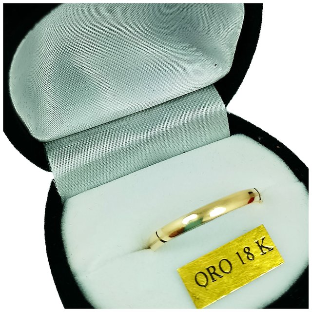 ALIANZA ORO 18K 1 GRAMO CON GRABADO LASER Y ESTUCHE DE PANA