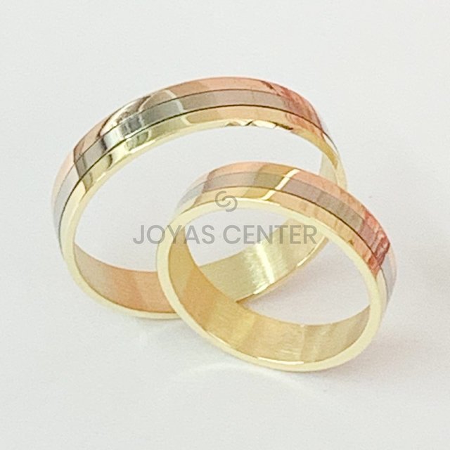 Alianzas Oro 18k 7 Grs Tricolor Cintillo de regalo