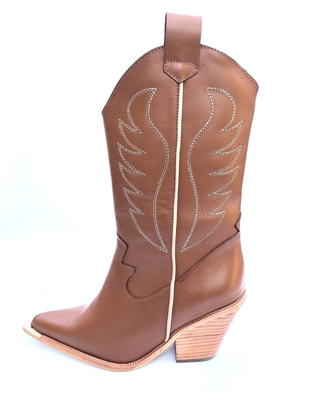 Bota de cuero texana ca a alta Gravagna 6002