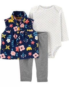 Carters Set 3 Piezas Micropolar Flores