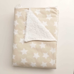 Manta estrella blanca fondo beige - comprar online