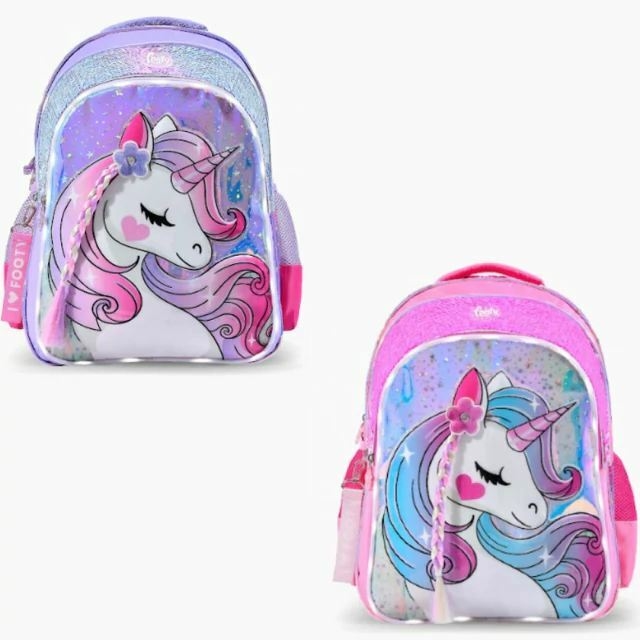 FOOTY MOCHILA UNICORNIO CON TRENZA LUZ LED 18