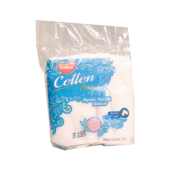 Algodao Valor Cotton Plus Multi-Uso Saco Plastico 1x25g